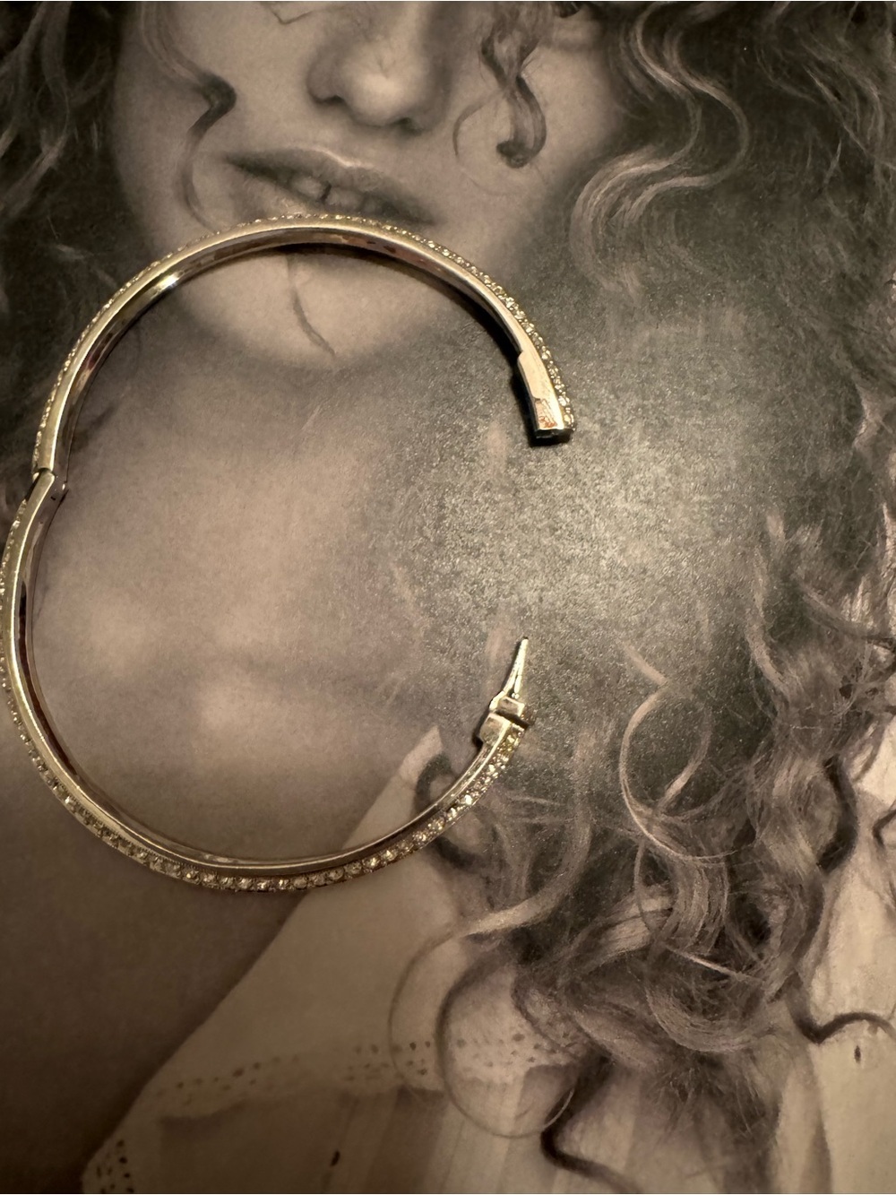 Banana Republic Silver Crystal Pavé Bangle Bracelet - Picture 6 of 6